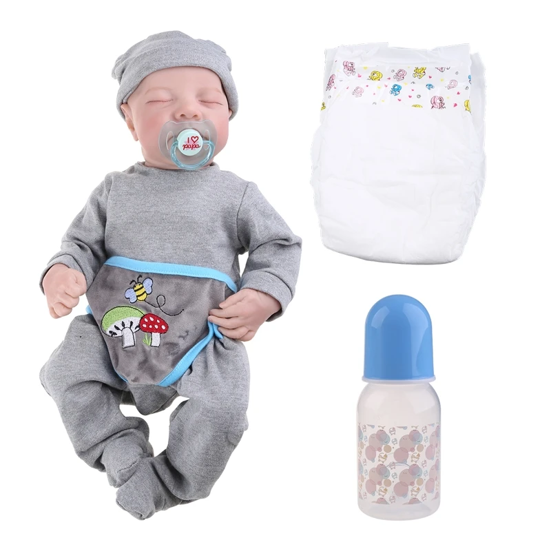 

19in Realistic Doll Closed Eyes Sleep Boy Soft Vinyl Silicone Baby Newborn Boys