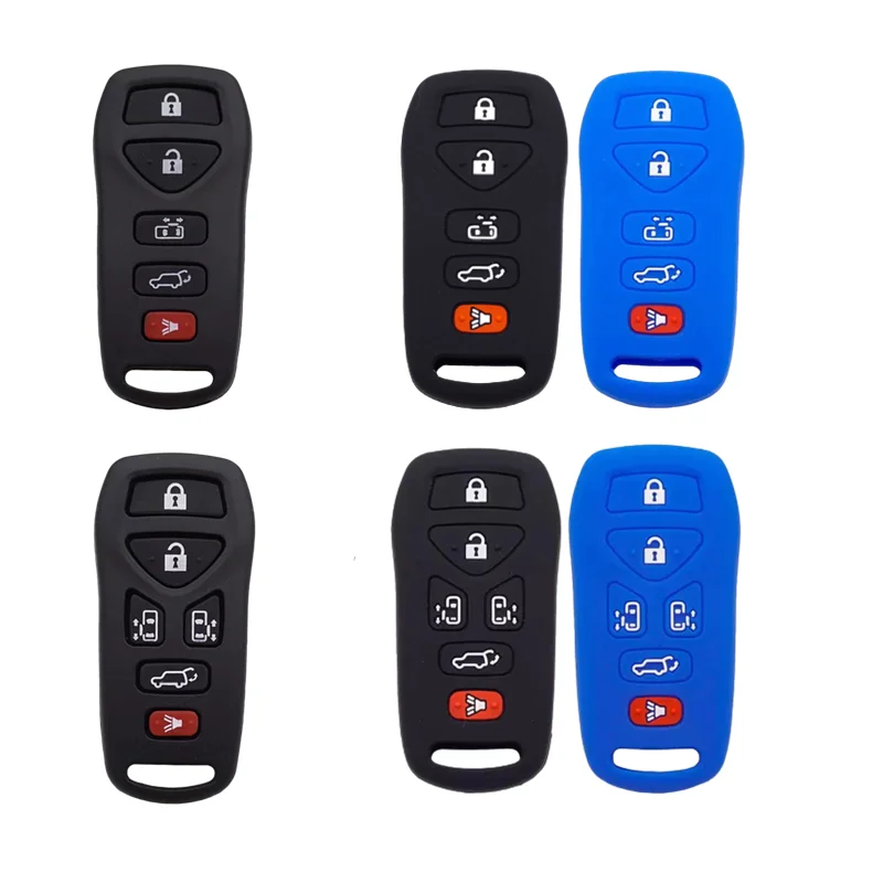 

Silicone Car Key Case Cover For Nissan Quest 5 6 Buttons Keys Remote Control Protect Shell Bag Fob Auto Skin Holder Accessories