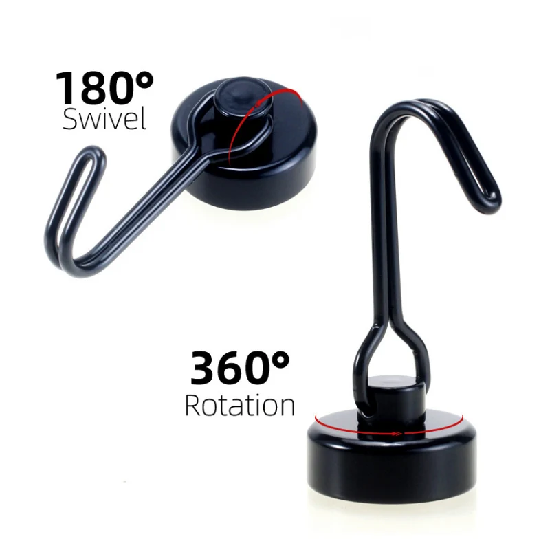

New 4pcs Magnetic Hooks Powerful Heavy Duty Magnet Hanger Wall Hanging Magnet Hooks Magnetic Base Home Storage Organization