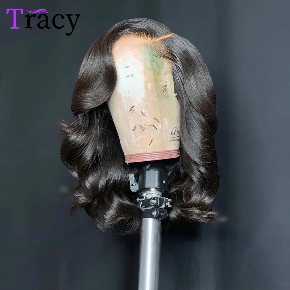 TRACY HAIR Body Wave Bob Wig 13x4  Lace Front Human Hair Wigs Short Bob Wig Lace Frontal Wigs Pre-Plucked Human Hair wig enlarge