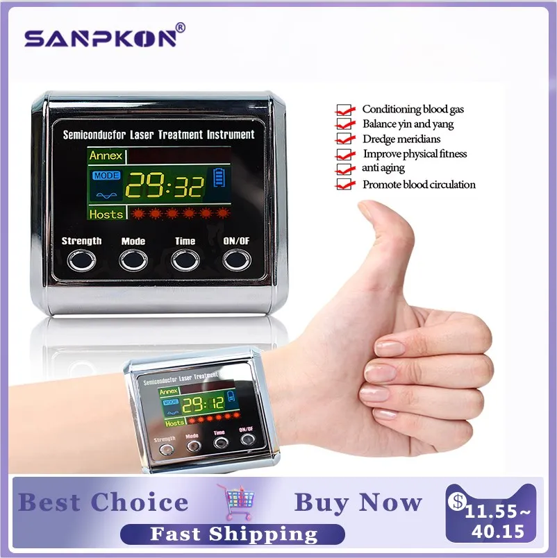 

Laser Physiotherapy 650nm Diabetes Hypertension Cholesterol LLLT Watch Machine Sinusitis Treatment