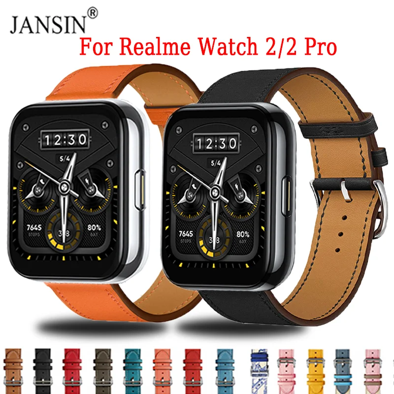 

Leather Watchband For Realme Watch 2/2 Pro Strap Bracelet For Realme Watch 2 Pro Band Smartwatch Wristband Replacement Correa