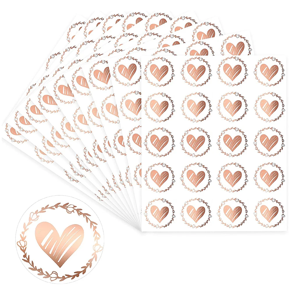 

Card Tag Envelope Bronzing Invitation Label Wedding Stickers Sealing Party Inch Decor 100-200pcs Clear 1.26 Gift For Heart Round