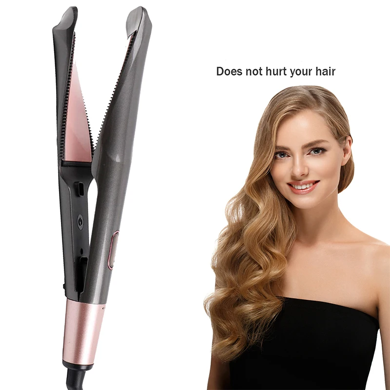 

Professional Spiral Hair Straightener 2 In 1 Straight Curl Hair Curlers Curling Curler Salon Flat Straight Iron