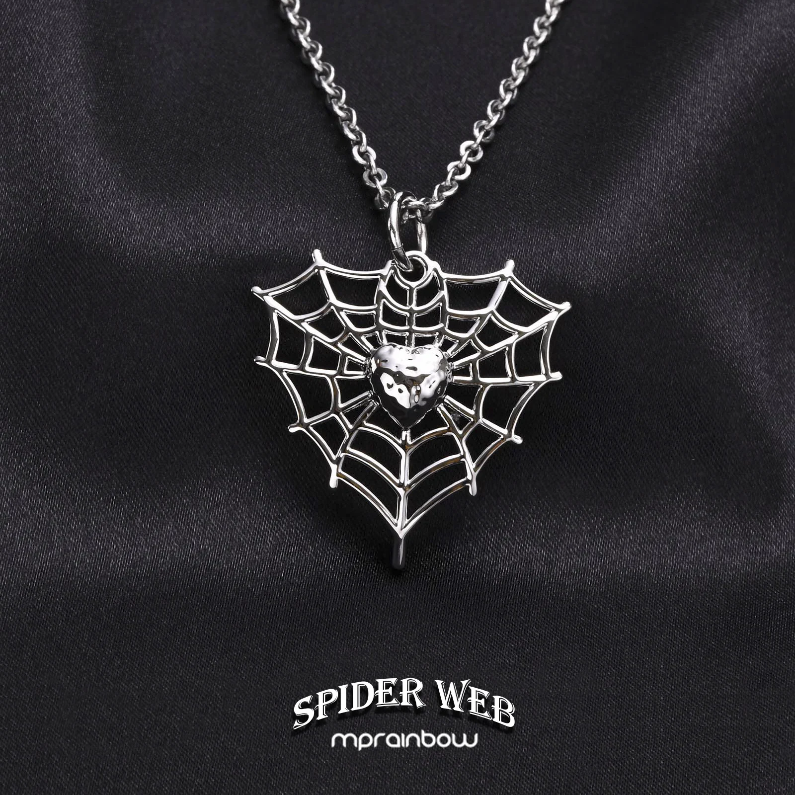 

Spider Web Pendant Necklace for Men Jewelry