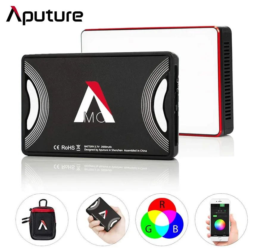 

Aputure AL-MC RGBWW LED Video Light 3200K-6500K Photography Light With App Control Portable Studio Photo Lamp for Photography