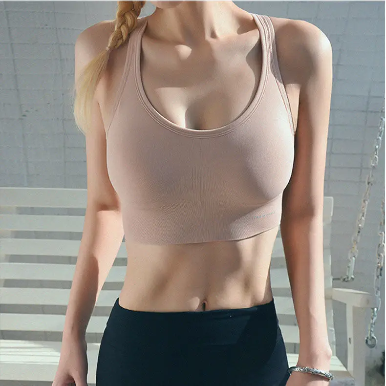 

Women Bra Sexy Push Up Bras Fitness Seamless Bralette Female Brassiere X-Back Tank Gather Shockproof Yoga Pad Underwear Lingerie