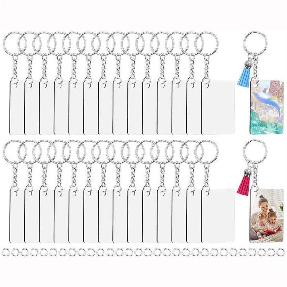 

Набор заготовок для ключей с сублимационным рисунком, набор из 90 колец и колец для ключей «сделай сам», для изготовления бижутерии, квадратн...