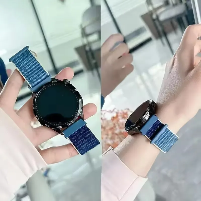 Фото Нейлоновый ремешок для часов Samsung Galaxy Watch 6 4 7 FE classic/5 Pro/active 2/Gear S3 20 мм/22 мм, браслет для часов Huawei Watch GT 3 Pro №4
