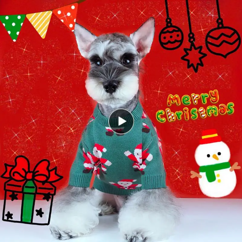 

Одежда для домашних животных осень зима Фланелевое теплое праздничное пальто Одежда для собак Тедди Санта Клаус Рождественская одежда для щенка Новогодняя одежда