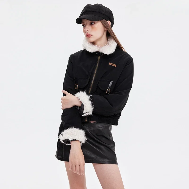 Женская короткая хлопковая куртка универсальная Стильная верхняя одежда с