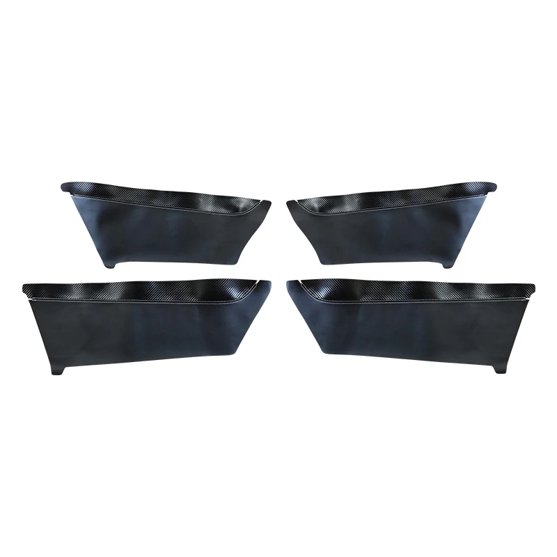 4pcs Soft Leather Door Armrest Cover For Honda Civic 10th Gen 2016 2017 Panels Trim Black with Carbon Texture Splice - купить по