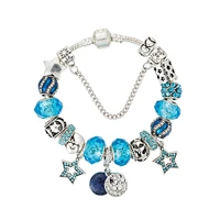 hot sale charn bracelet european american style blue crystal string beads bracelet designer charms for bracelets in bulk