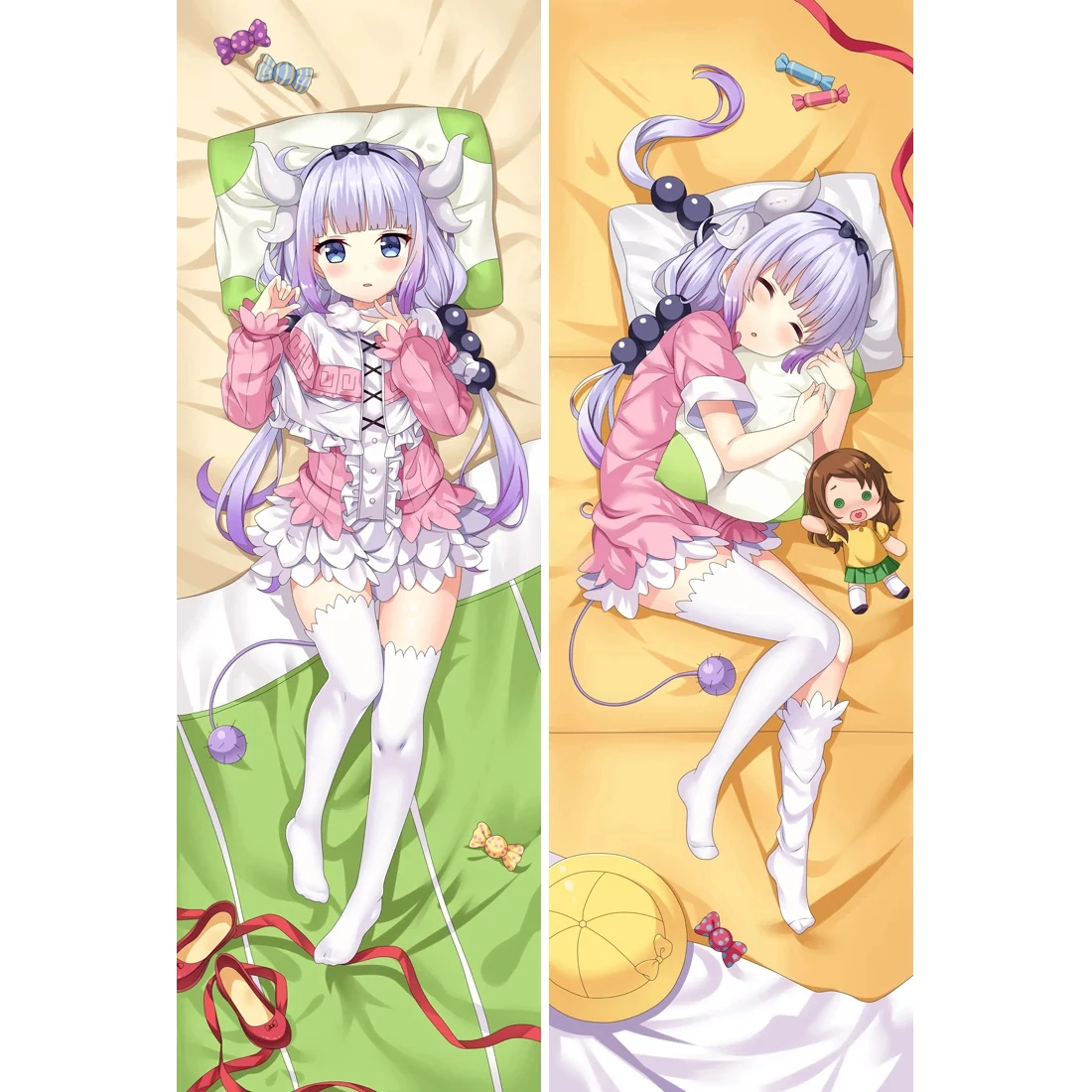 

Miss Kobayashi's Dragon Maid Dakimakura Cute Anime Pillowcase Kanna Toru Bedding Pillow Customize Hugging Body Pillow Case