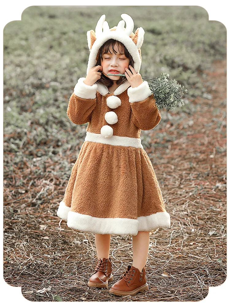 Child Reindeer Deer Onesies Costume Pajamas Jumpsuit Fantasia Christmas Halloween Costumes for Girls Boys