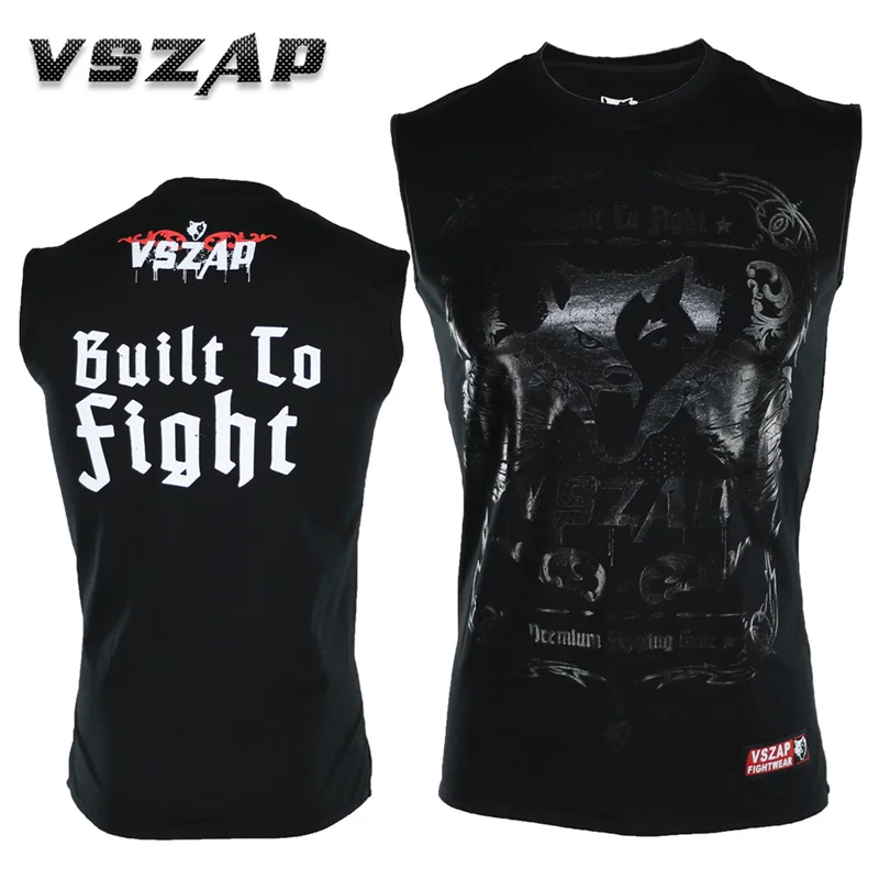 Футболка VSZAP MMA со встроенными рисунками мужская спортивная футболка для