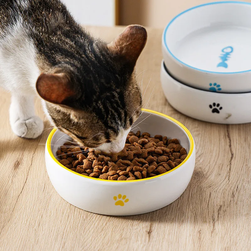 

Cute Ceramics Puppy Cat Dog Pet Eating and Drinking Bowl Water Bowl Feeder Pets Supplies Feeding Single Bowl Porcelain