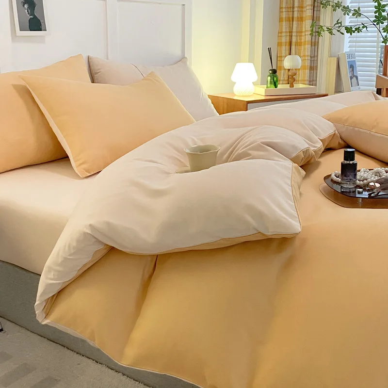 

Ins Nordic Style Bedding Set Flat Sheet Duvet Cover Pillowcase Single Double Queen Size Bed Linen Boys Girls Soft Home Textile