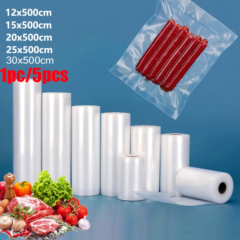 

500cm/Rolls Vacuum Bags for Food Vacuum Sealer Reusable Food Freezer Bags Fresh Meat Fruit Veggies Storage Bag Dishwasher Safe