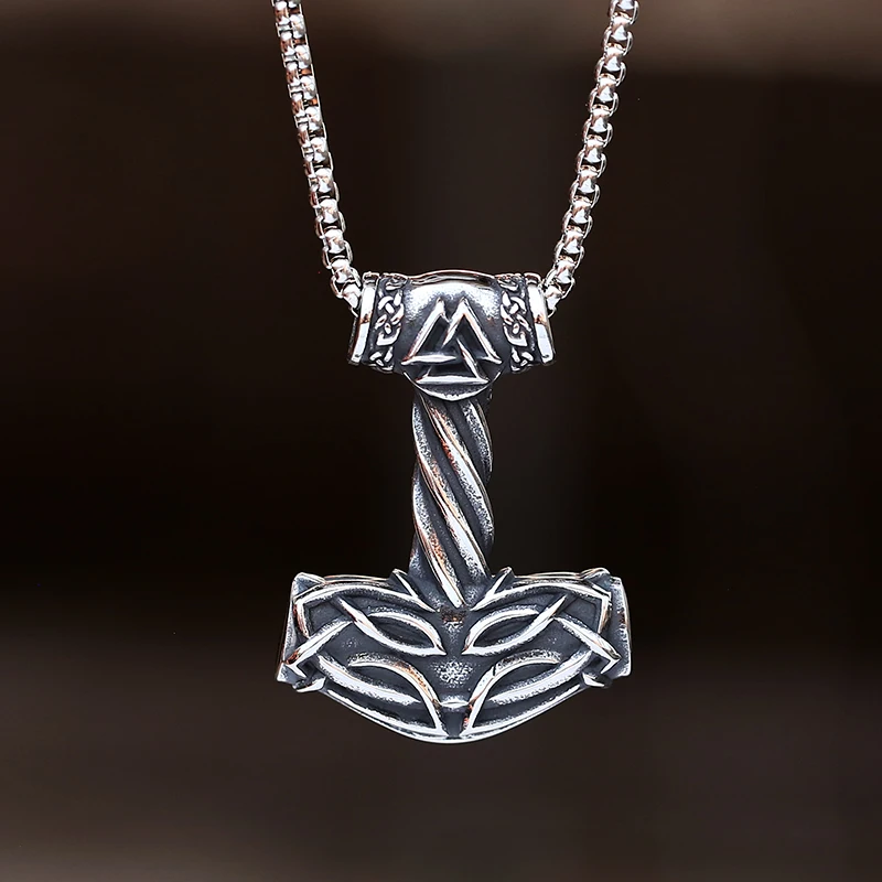 Новинка 2023 длинный чокер из нержавеющей стали для мужчин кельтский узел ожерелья