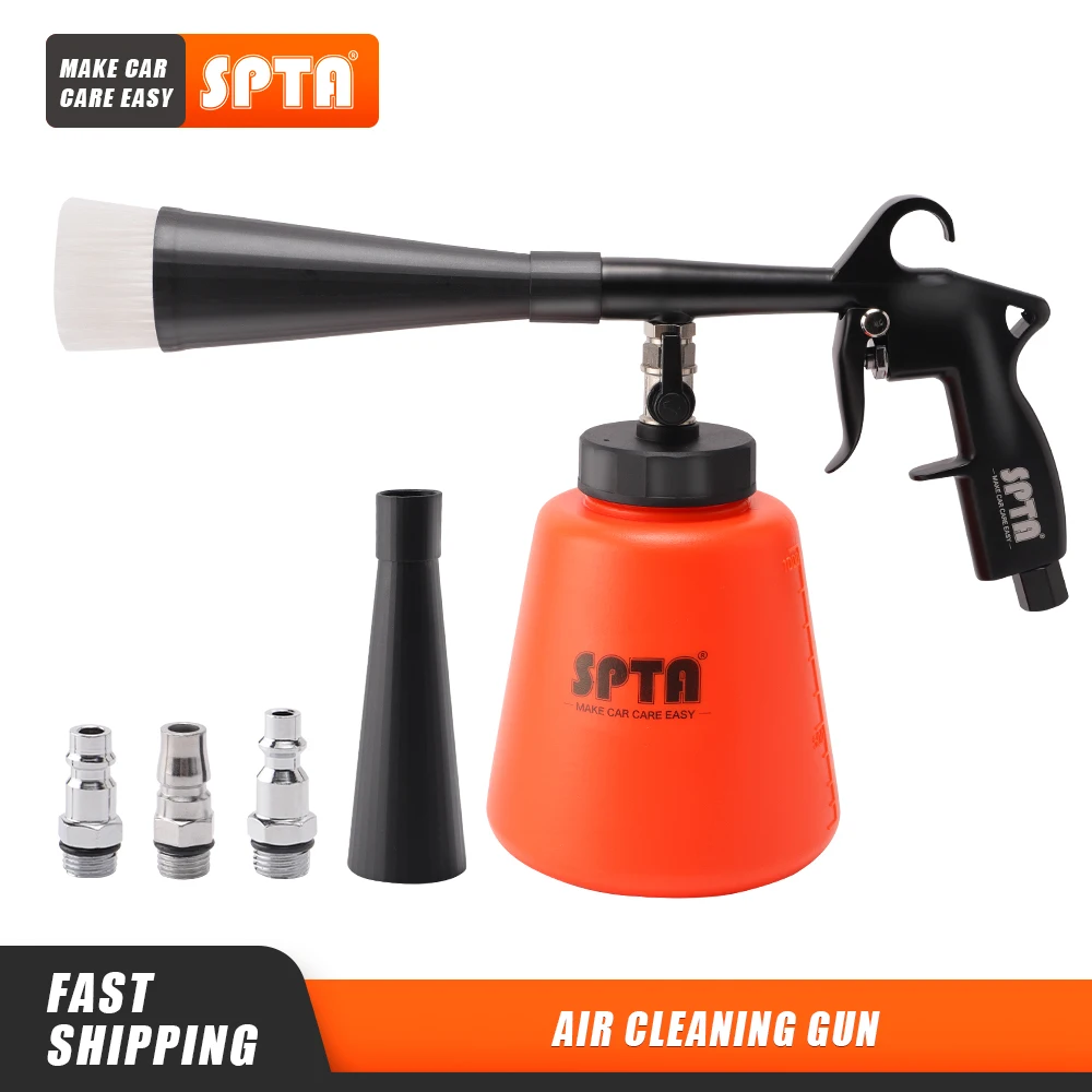 SPTA 3 In 1 Pneumatic Air Foam Gun High Pressure Car Wash Spray Interior Deep Cleaning Tool for Tornado Detailing