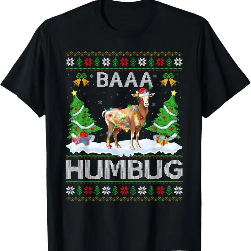 Фото Футболка-свитшот с принтом «Goat Xmas Tree Lighting Baaa Humbug Ugly Christmas» №1