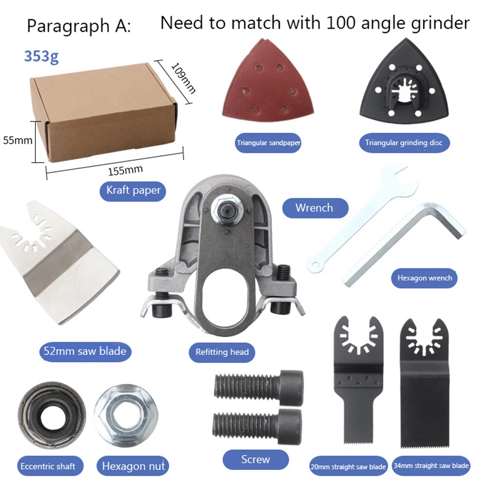 

Adapter Angle Grinder Angle Grinder To Grooving Machine Conversion Universal Head Kit For 100 Model Woodworking Tool