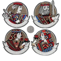 20pcslot embroidery patch poker king david alexander caesar charlemagne clothing decoration diy iron heat transfer applique
