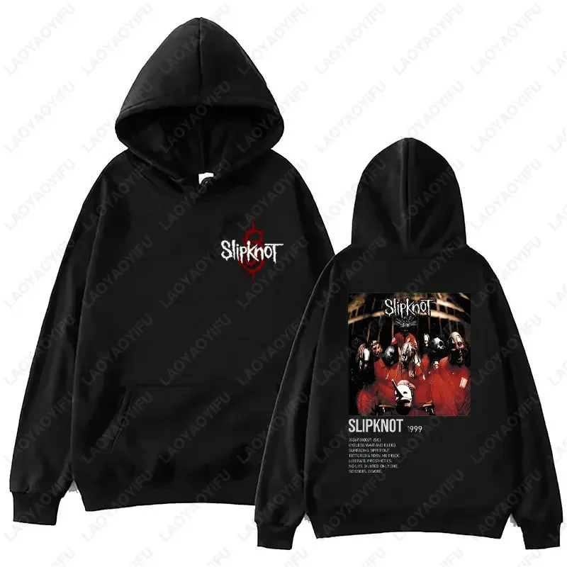 Фото Новый ретро повседневный стиль S-Slipknot рок-группа для женщин и мужчин толстовки с капюшоном повседневная одежда с капюшоном теплая уличная одежда пуловеры топ №1