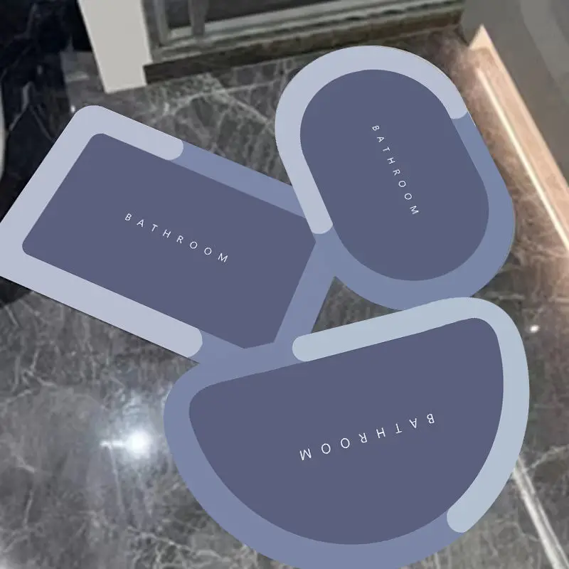 

3pcs Bathroom Anti-slip Mat Set Diatom Mud Cushion Super Absorbent Door Mat Bathroom Rug Carpet Floor Pad Quick-drying Cushion
