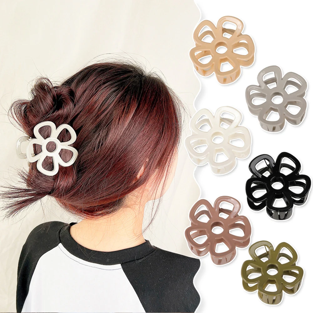 

1 Pcs Fashion Grab Clip Hollow Flower Grab Clip Flower Hair Non-Slip Hair Grab Elegant Style Hairpin For Women 2022 New