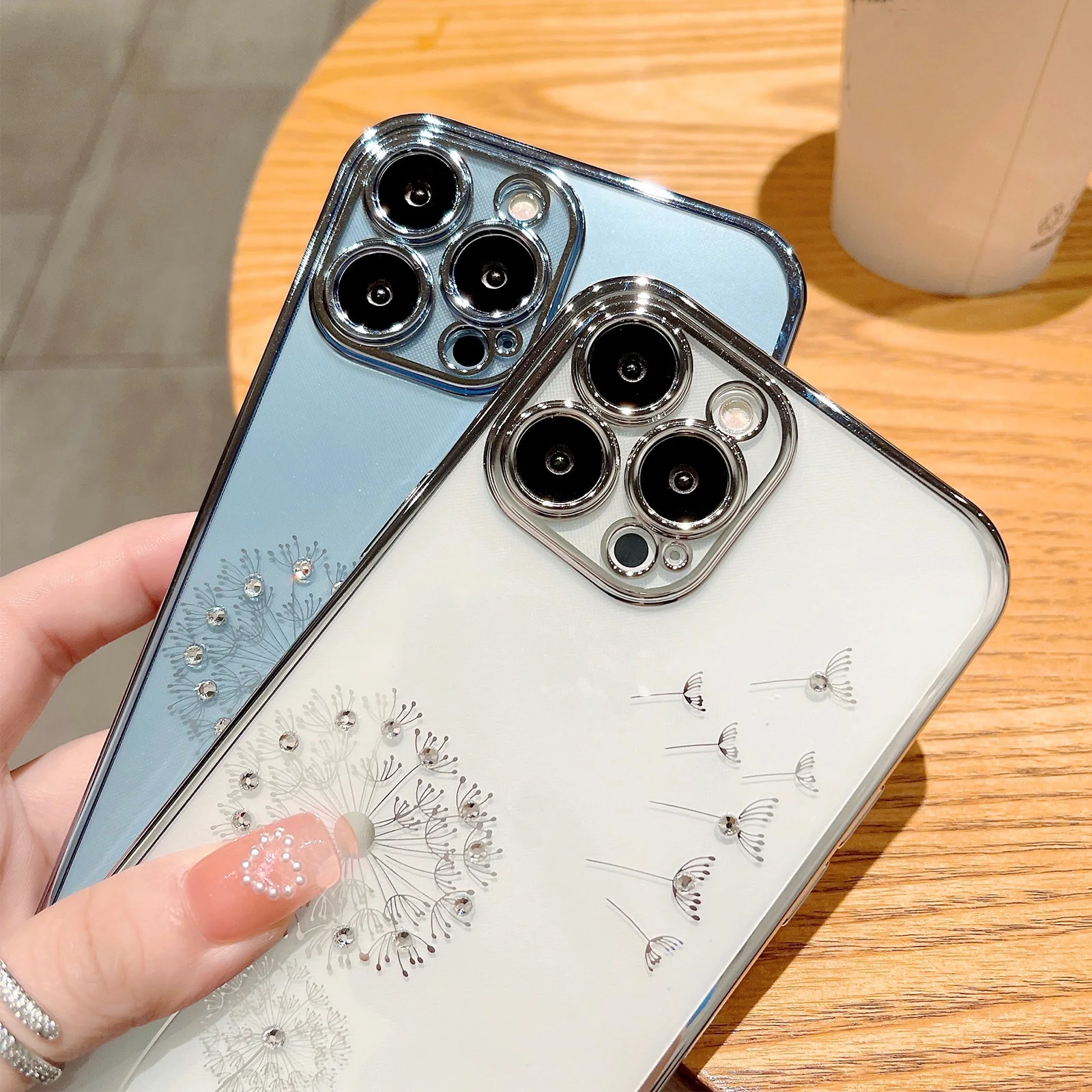 Прозрачный противоударный чехол с покрытием одуванчика для iPhone 14 12 13 11 Pro Max Mini X Xs