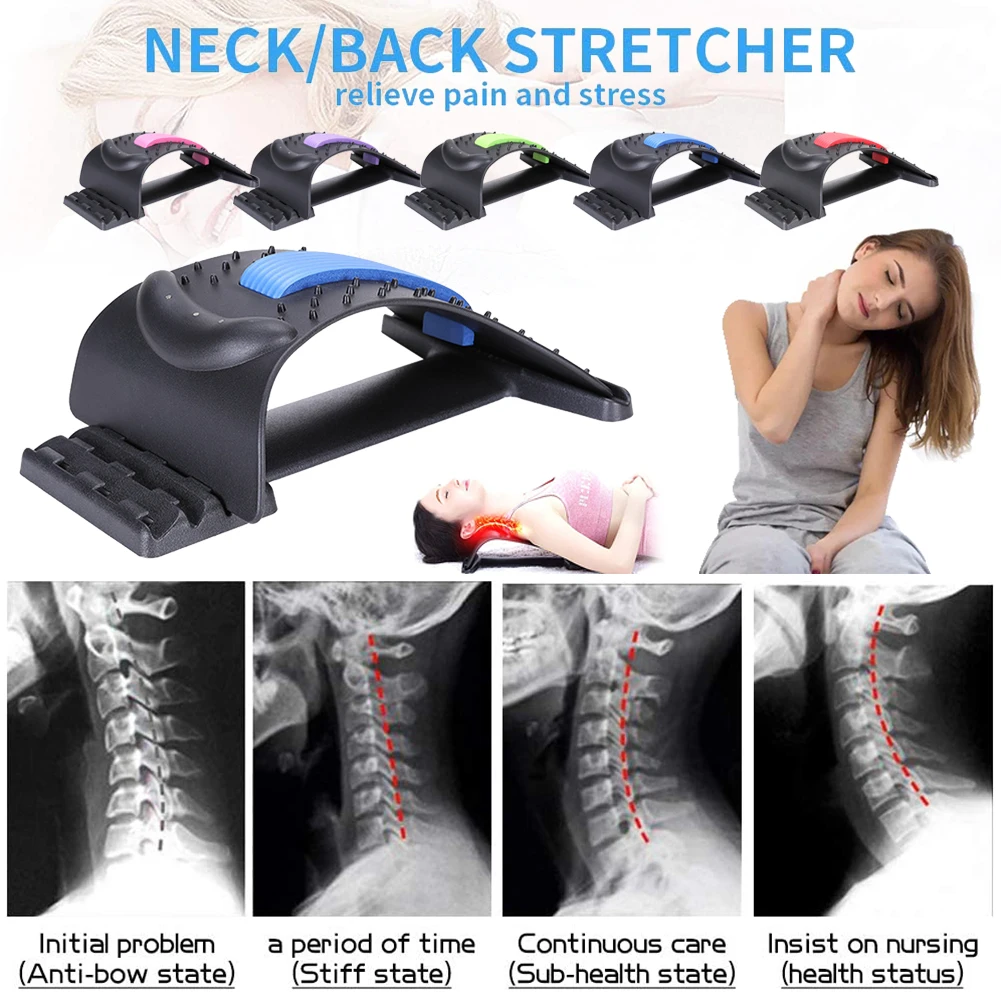 

Neck Stretcher for Pain Relief Neck Shoulder Relaxer Traction Device with Massage Points Adjustable Height Neck Massager