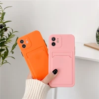 soft silicone phone case for iphone 11 12 13 pro xs max xr x se2020 7 8 plus wallet card holder cover case for iphone 12 13 mini