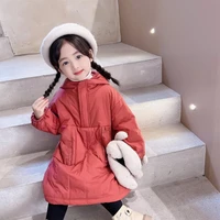 girls coat jacket cotton%c2%a0outwear overcoat 2022 sweet warm thicken plus velvet winter breathable childrens clothing