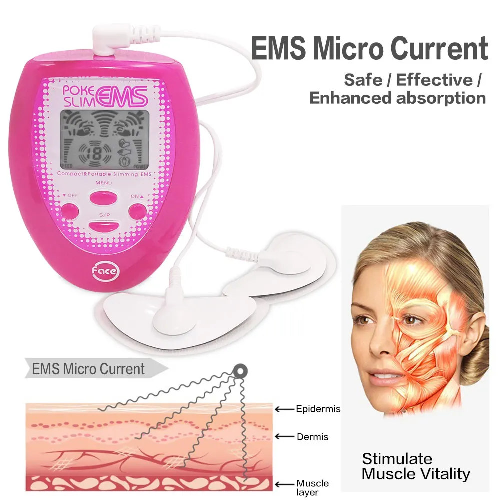 EMS Face Lifting Machine Facial Muscle Stimulator V Face Slimming Exerciser EMS Massager For Face With Gel Pads Skin Lift Tools images - 6