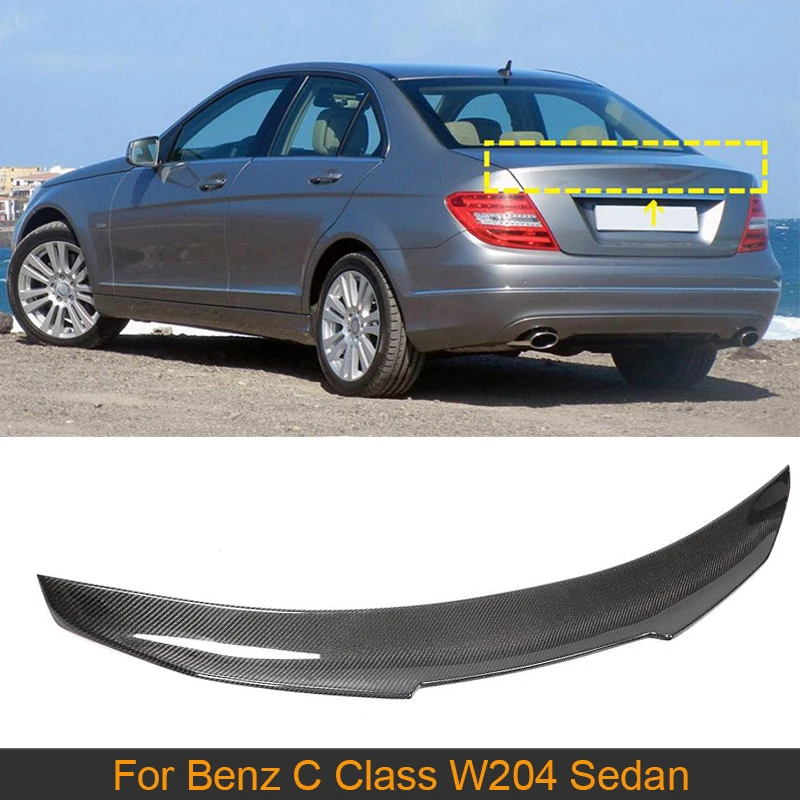 

Carbon Fiber Rear Trunk Boot Lip Wing Spoiler For Mercedes-Benz C Class W204 Sedan 4 Door 2007-2014 Car Rear Trunk Spoiler Wing