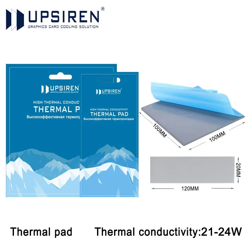 Фото Upsiren 21/24W/mk 0.75/1.25/1.75mm GPU CPU Heatsink Cooling Conductive Silicone Pad High Quality Original Authentic Thermal Pad №1