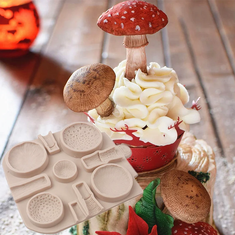 Huge Mushroom Silicone Molds Wedding Cake Decorating Tools Cakes Fondant Moulds For Baking Chocolate Resin Lace Decoration