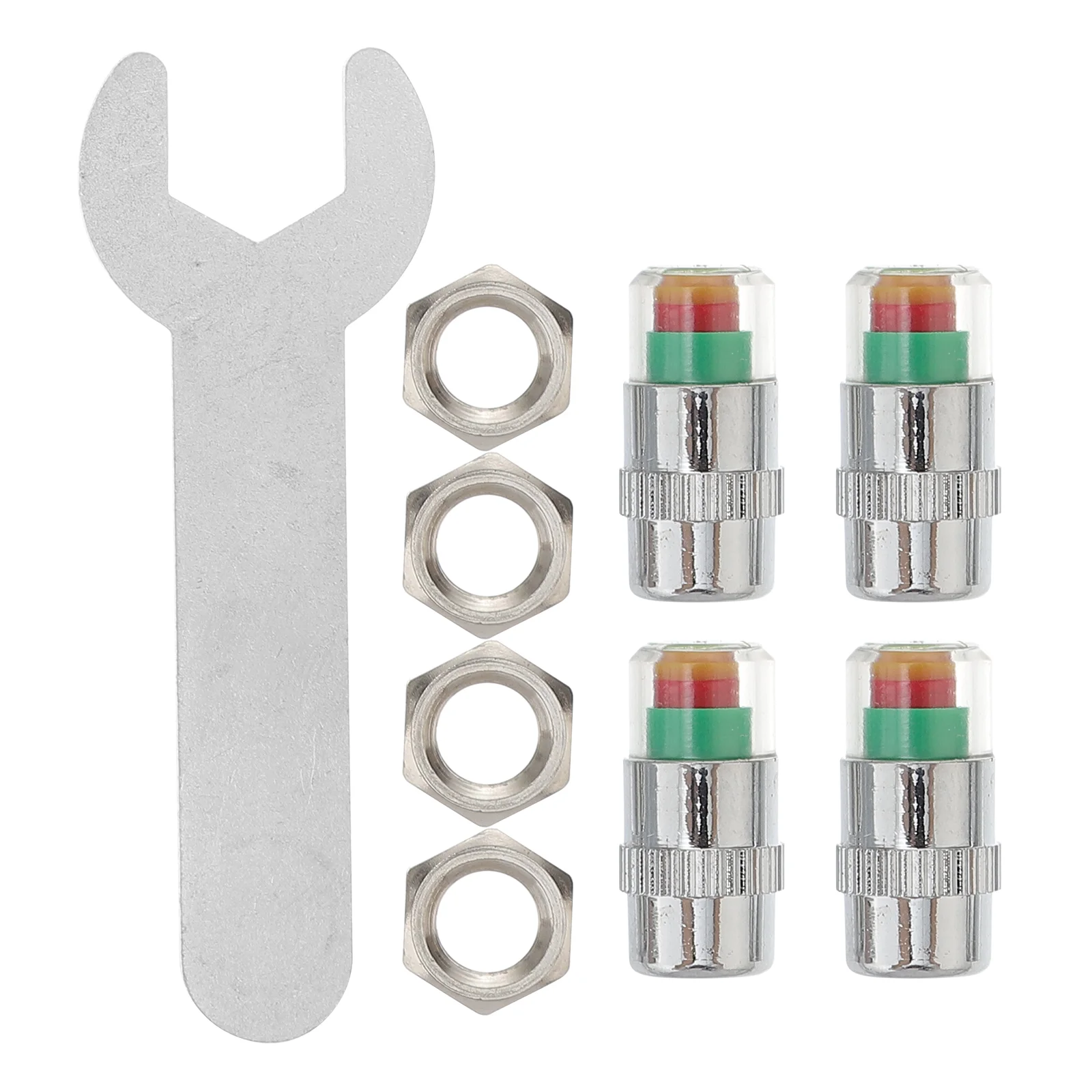 

1 Set Car Tire Pressure Monitor Caps Indicator Sensor with Spanner Screw
