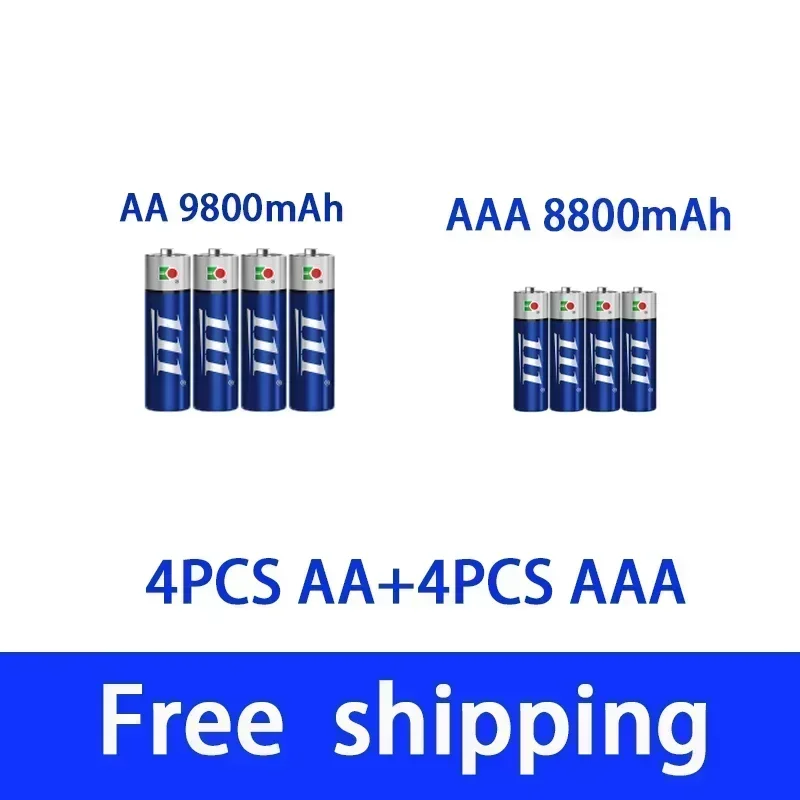 Перезаряжаемая AAA 1 5 V 9800mah-1 8800mAh щелочная батарея игрушка-фонарик watch MP3 плеер