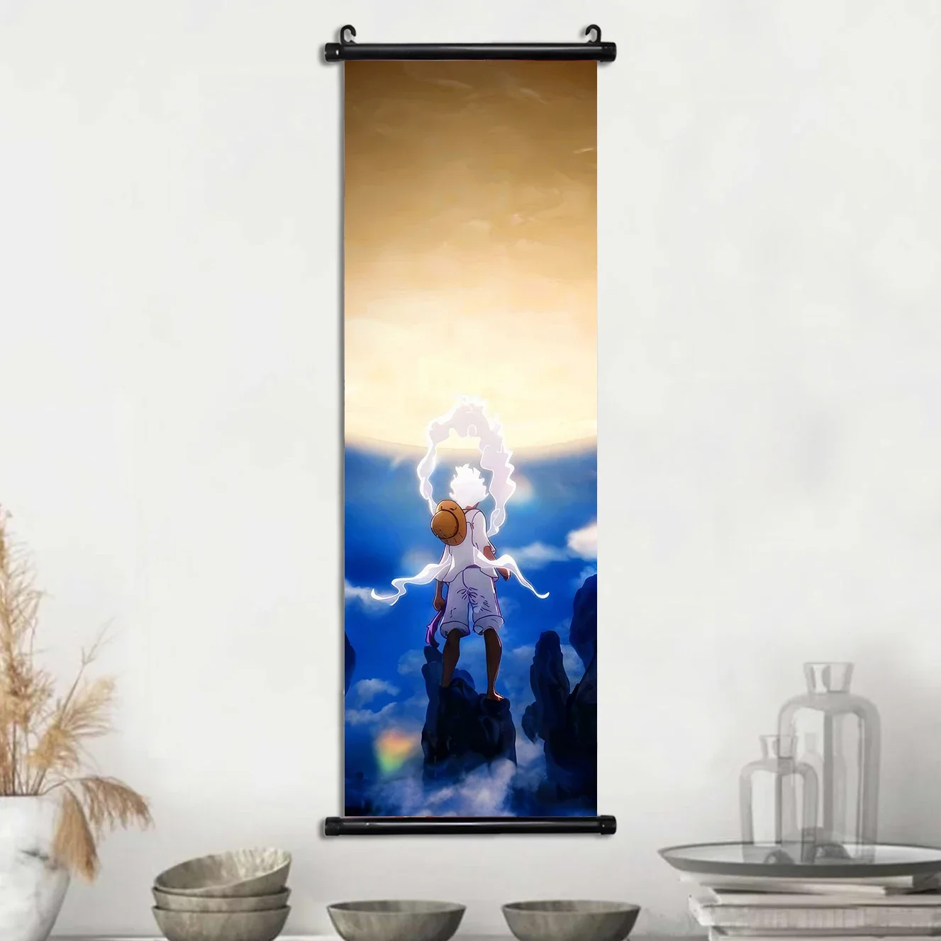 

Аниме ONE PIECE плакат Луффи холст картина Бог Солнца Ника художественный принт украшение детской комнаты фреска для подвешивания свитков домашний декор