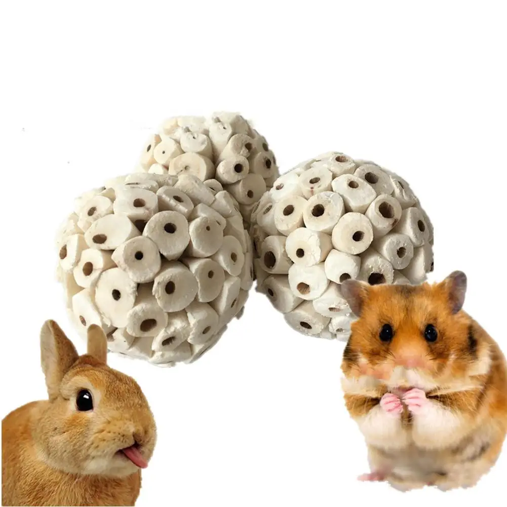 

Natural Balls For Rabbit Parrots Bird Toy SPig Soft Chew Small Pet Supplies