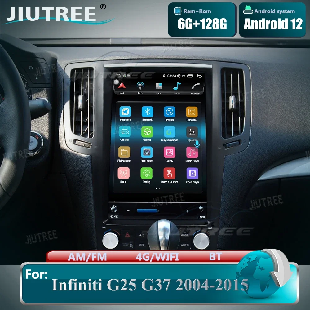 

12,1 дюймовый автомобильный радиоприемник для Infiniti G4 G25 G35 G37 2006-2013 Android 12, Автомобильный мультимедийный плеер, GPS, для воспроизведения, радио, 5G, навигация Wi-Fi