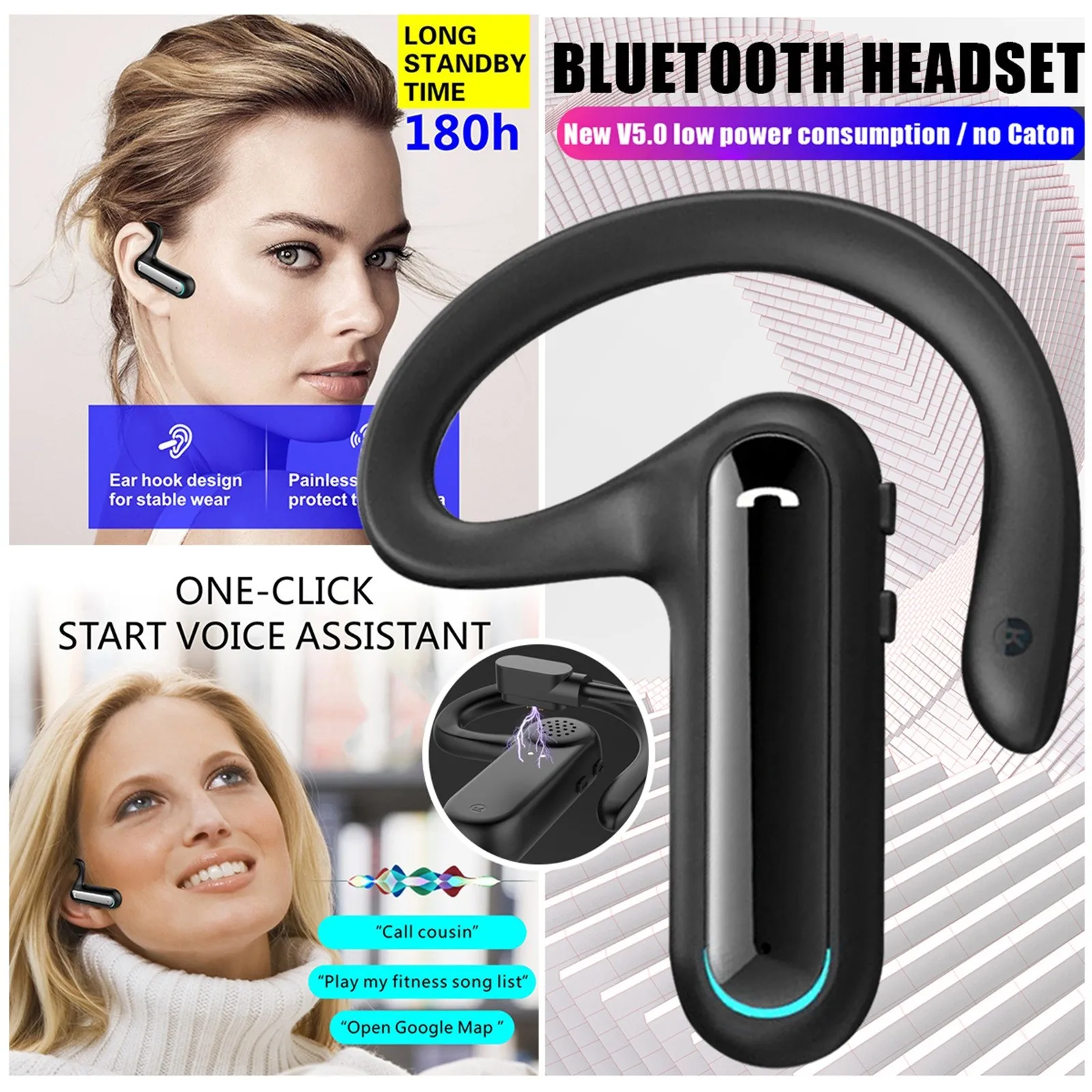 

TWS Wireless Headset F-810C, HD Stereo Headset With Bluetooth 5.0, Microphone Noise Reduction and AI Voice Assistant, HiFi Sound
