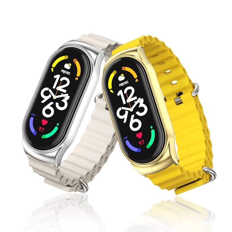 

For Mi Band 3 Strap NFC Silicone Strap ocean Silicone For Mi Band 3 4 5 6 7 Strap Bracelet Sports Wrist