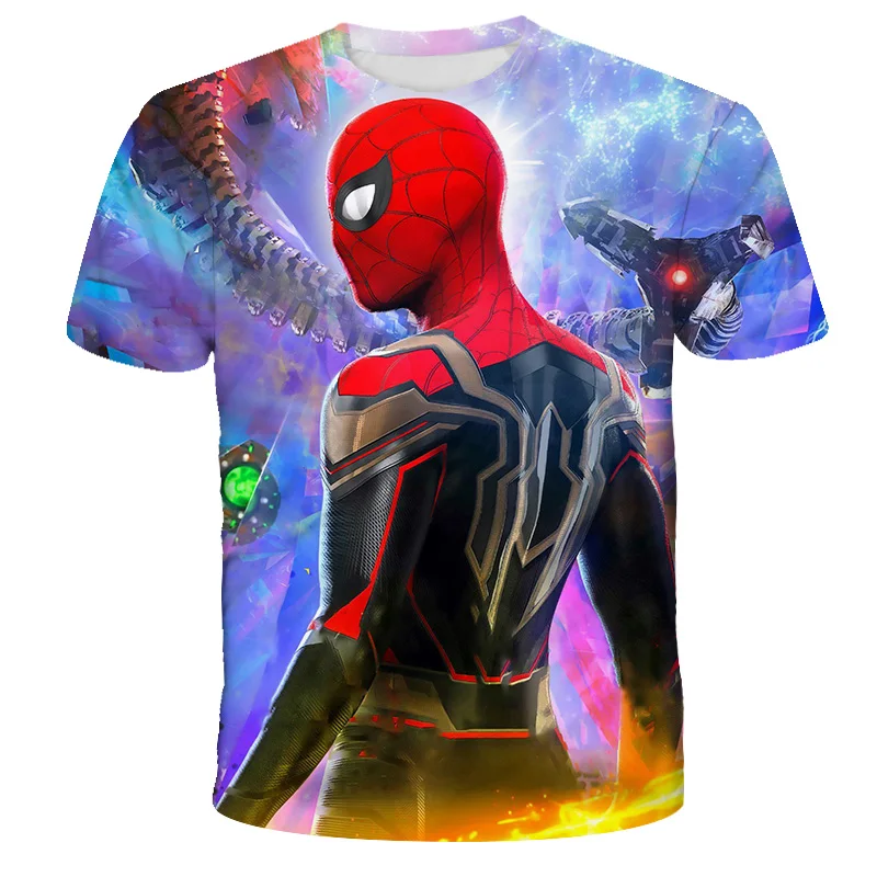 

Футболка для мальчиков, летняя футболка с 3D принтом мультфильма Mαrvel- Spidermαn, детская забавная модная футболка в стиле Харадзюку, суперкрутая...