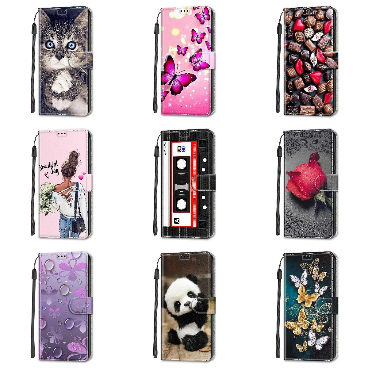 

Ultra-thin Painting Mobile Flip Leather Case for Sony Xperia 1 III/1 IV/10 III/10 IV/5 IV Cards Wallet Cat Panda Rose Cover