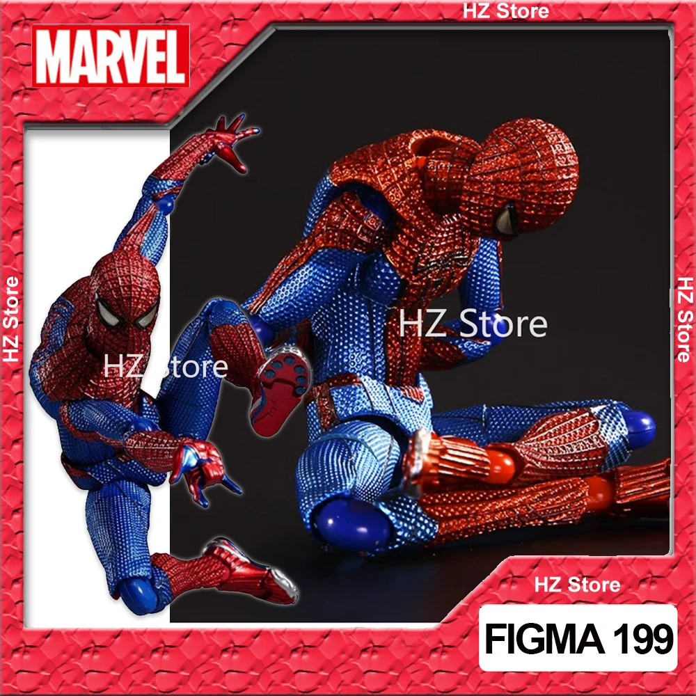 

Marvel The Amazing Spider-Man FIGMA 199 Spiderman with Base Action Figure Model Toy for Children Kids Birthday Christmas Gift