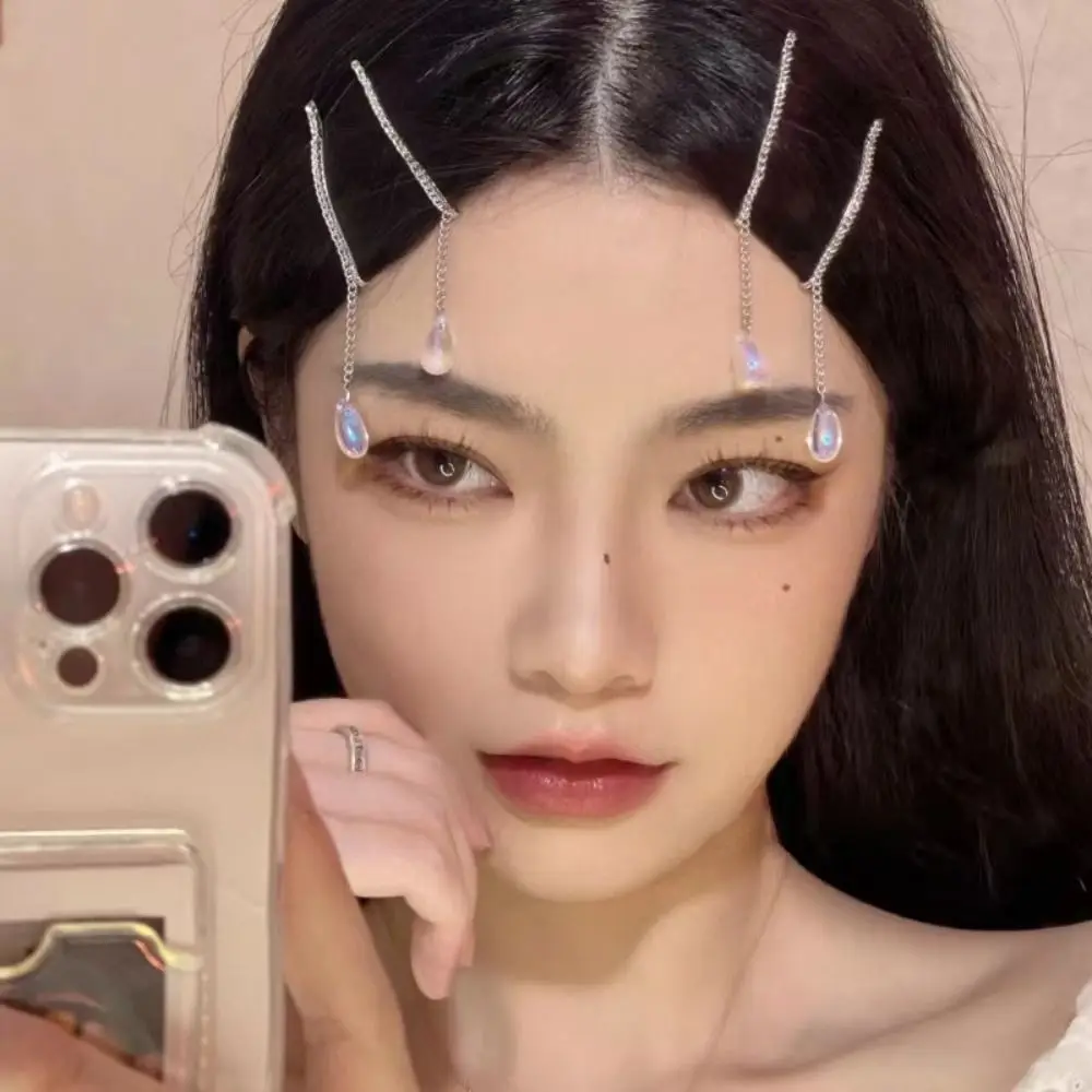 

Women Side Clip Hair Accessories Water Drop For Girl Crystal Tassel Hair Clip For Girl Korean Style Barrettes Duckbill Clip